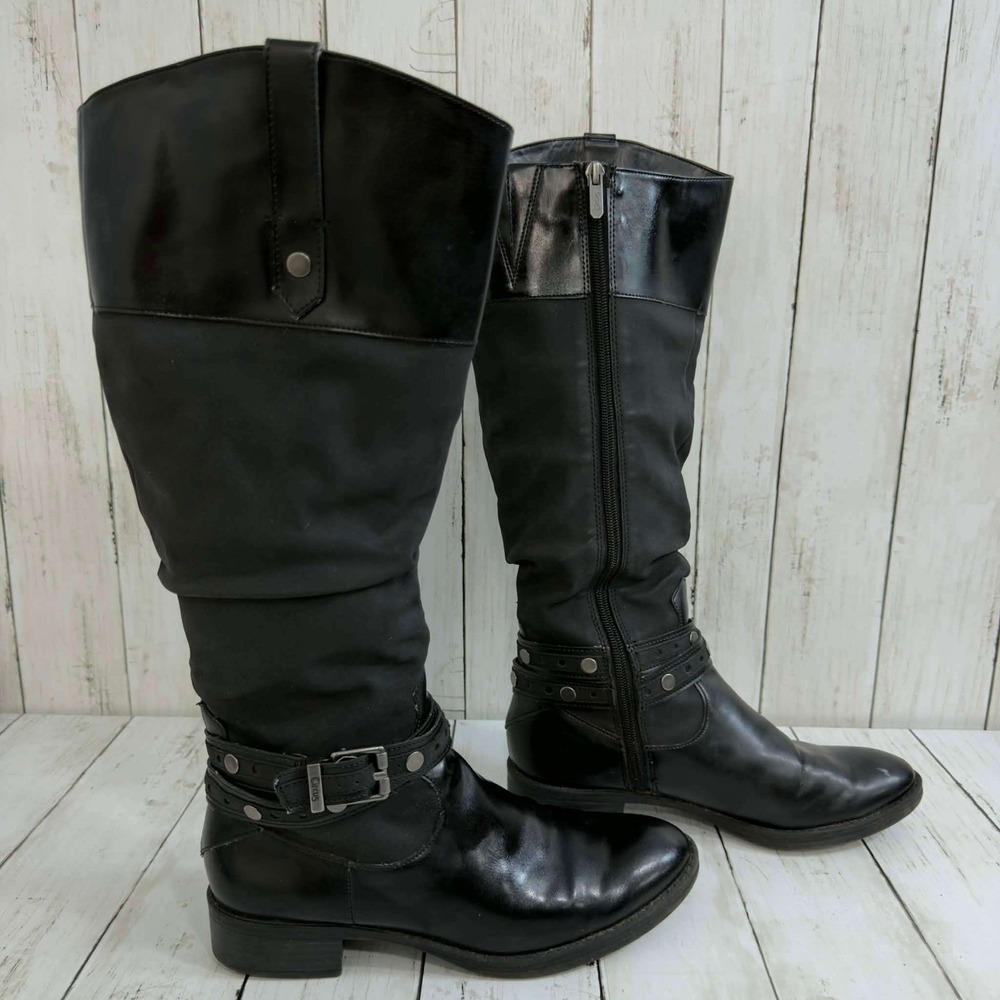 Circus by Sam‎ Edelman Women's Black Knee-High Moto Boots Size 7.5